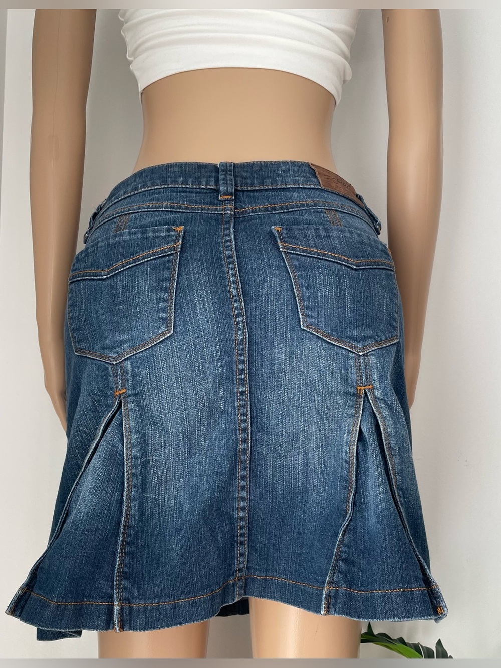 Esprit Blue Denim Skirt with Front Zip Accents - Picture 9 of 9
